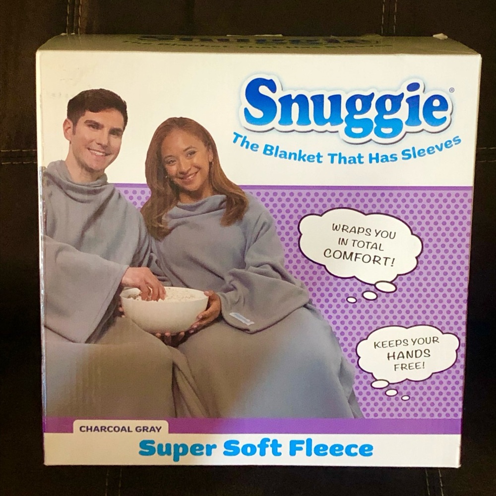 Snuggie The Blanket With Sleeves Charcoal Gray Color NIB NEVER OPENED NEVER USED